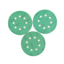 125mm Hook and loop green film backing sanding discs mixed abrasive grains sharp working